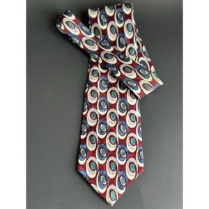 OSCAR DE LA RENTA - Beautiful Art Graphic 100% Imported Silk Tie -Made in USA